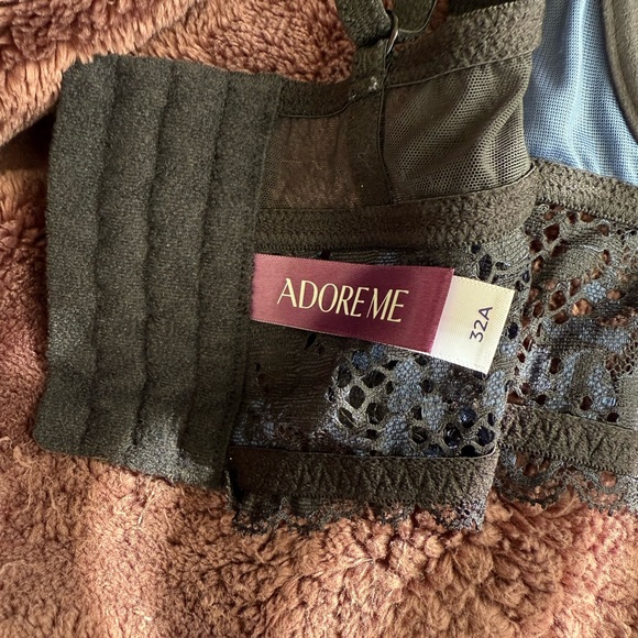 Adore Me Black and Blue Lace Bra Set NWT - Picture 2 of 5